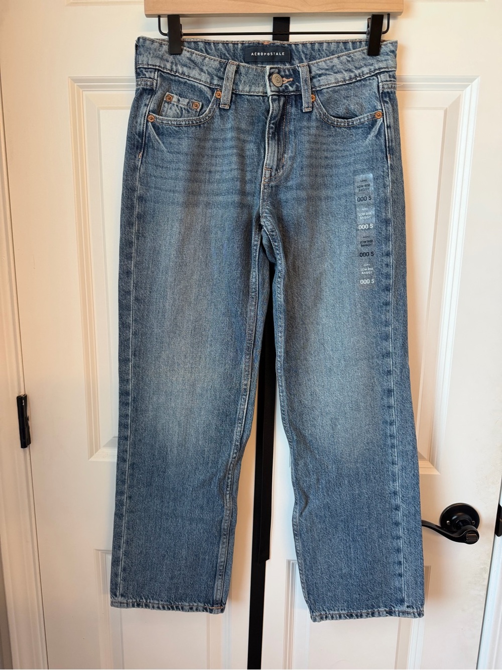 Aeropostale Low Rise Baggy Jeans - Light Blue Wash - 000 S
